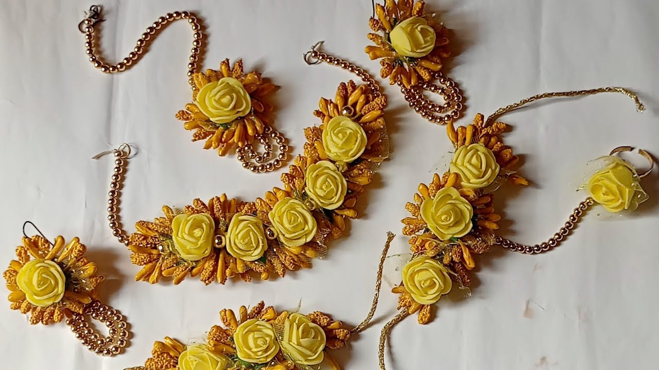 How To Make Floral Jewellery At HomeFlower Jewellery For Haldi