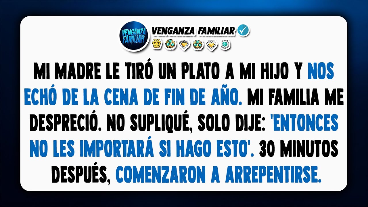 Mi madre tiró la comida a mi hijo de 9 años y nos echó. No rogué, ¡solo dije esto!