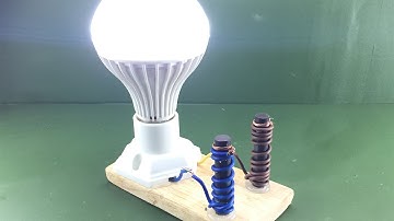 Power Electric Free Energy Generator With Light Bulb - DIY Science Experiments 2019