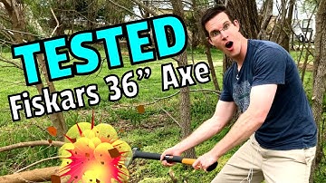 TESTED! FISKARS X27 Super Splitting Axe 36" Review + Cut Test
