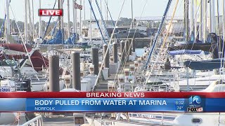 Body pulled from the water at marina in Norfolk