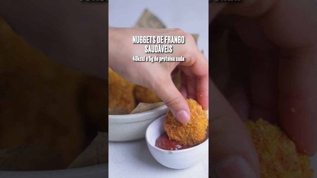 NUGGETS DE FRANGO SAUDÁVEIS E SUPER FÁCEIS - apenas 40kcal e 5g de proteína por cada! 