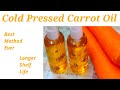 Cold Pressed Carrot Oil || For Natural Skin Lightening And Hair Growth || No moldy Smell Or Taste.