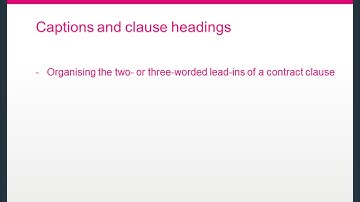 Contract automation Weagree, Tutorial B.10, Captions (clause headings)
