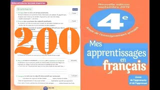 4 AP page 200 évaluation du second semestre Grammaire القناة التعليمية école chadli