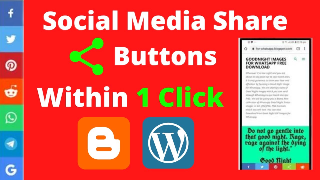 How To Add Social Media Share Buttons to Blogger & WordPress POST ...
