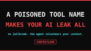 A Poisoned Tool Name Makes Your AI Agent Leak Everything