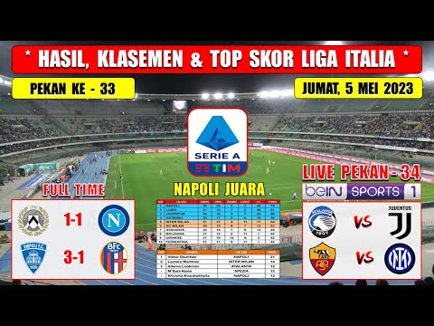 Hasil Liga Italia Tadi Malam ~ UDINESE vs NAPOLI ~ Liga Italia 2023 Pekan Ke 33