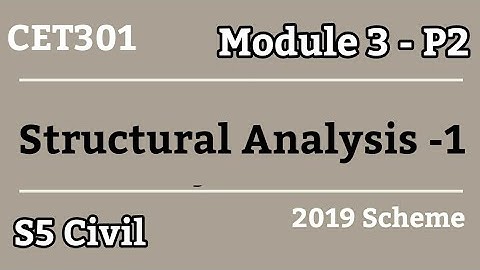 STRUCTURAL ANALYSIS 1- CET301- Module 3 Lecture 2- KTU S5 Civil