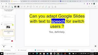 This No Longer Works: Text to speech in Google Slides + switch accessibility