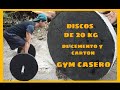 como hacer discos de gym 20 kg,15 kg   pesas caseras de cemento y carton