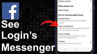 How To See Login's On Facebook Messenger (Android/IOS) 2026