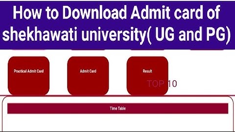 How to download admit card of Shekhawati university (PDUSU)  || kusum || Science workshop