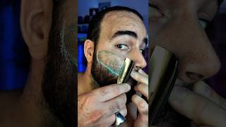 Asmr  Traditional Japanese Kamisori Beard Lineup  Henkotsu Straight Razor Shave asmr shave