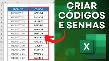 Como Fazer Códigos Aleatórios no Excel | Matrículas, IDs, Código de Produtos, Senhas etc