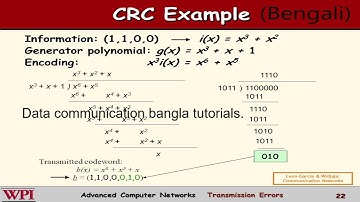 Data Communication: Error detection and correction part-2 (CRC Polynomials in bangla)