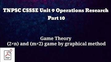 TNPSC CSSSE || Unit 9 Operations Research || Part 10 @Achieve_your_dreams