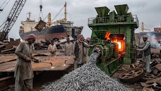 Recycling Process of Old Ship Plates to Make Millions of New Truck Bolts | Waste Recycling