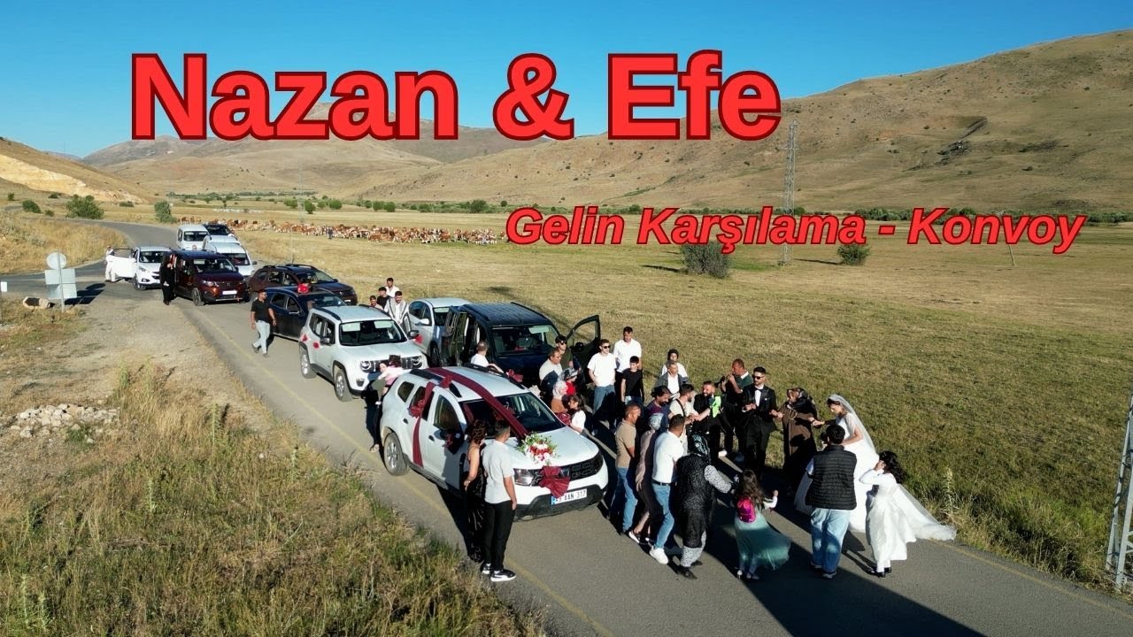 Efe & Nazan Düğün Konvoyu - Gelin karşılama  #konvoy #düğün #halay #govend
