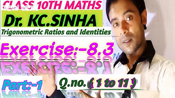 class 10th  kc.sinha maths solution ch_8 Ex-8.3 Part:-1 Q.no 1 to 11 bihar board##RRR MATHS GURU##