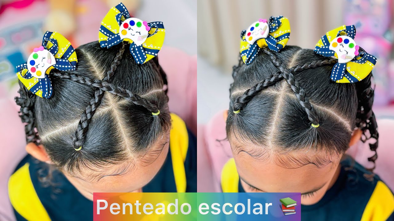 Penteado escolar fácil 📚💕