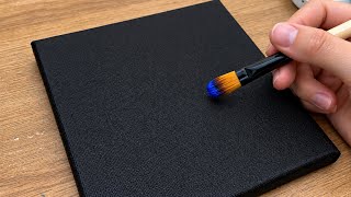 🙈🖤How to painting a beautiful landscape on a black canva | acrylic painting for beginners