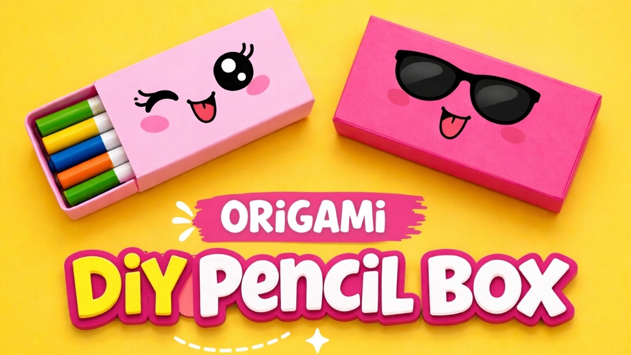 DIY paper pencil box/No glue pencil box/No glue paper craft/No glue school DIY 