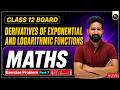 Class 12 Mathematics|Derivatives of Exponential and Logarithmic Functions|Exercise 10B(Part-3)