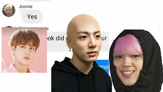 BTS texting stores| April fools prank || Jungkook shave his head