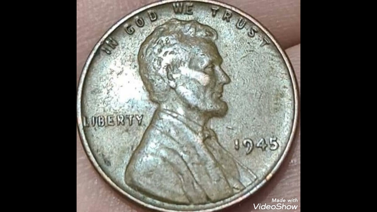 1945 & one cent Lincoln penny Worth money Rare .