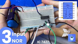 IC 7427 Made Simple ⚡ 3 Input NOR Gate Logic Circuit on Breadboard