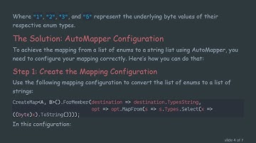 How to Map Enum List to String List Using AutoMapper in C#