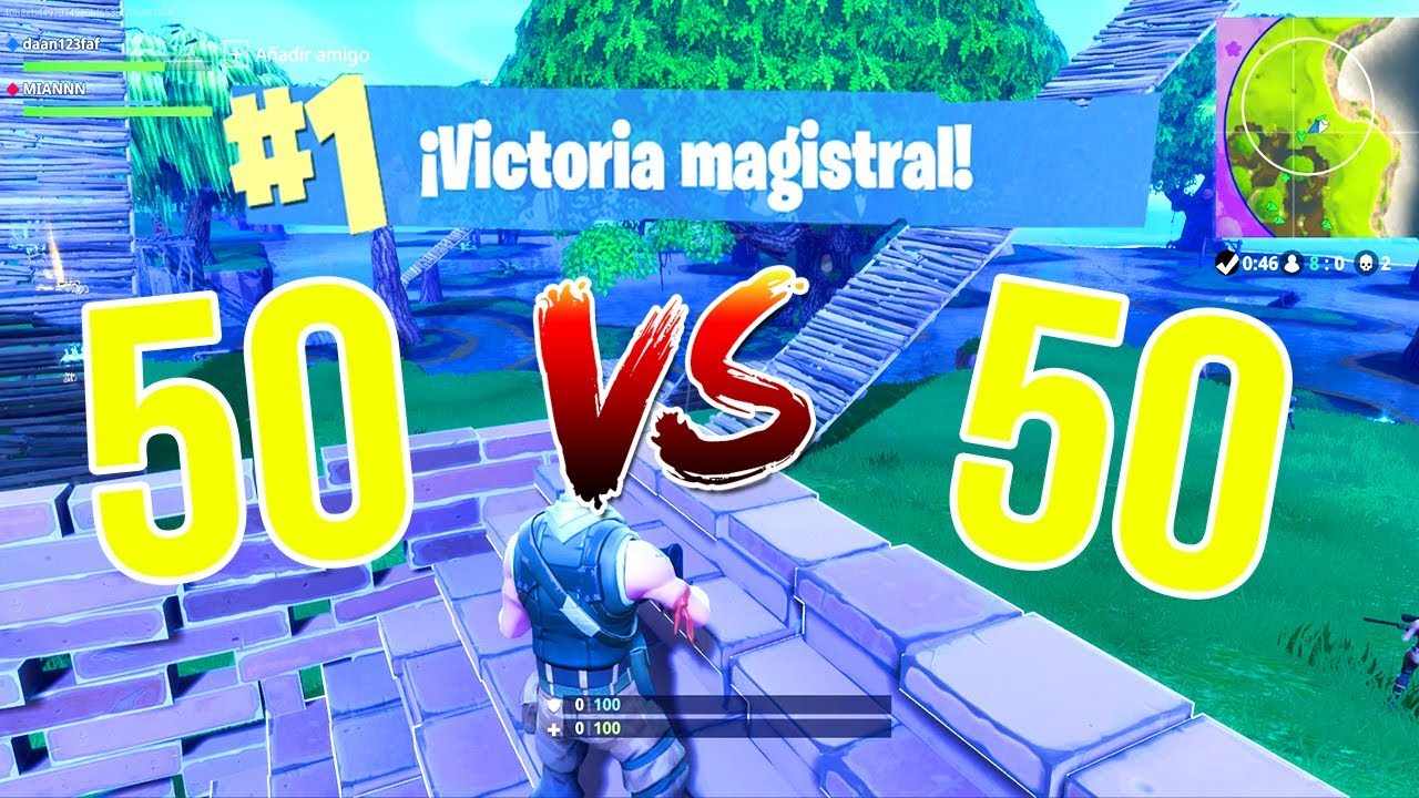 FORTNITE BATTLE ROYALE - PROBANDO NUEVO MODO 50 VS 50!!! - Gameplay español gameplay español transistor