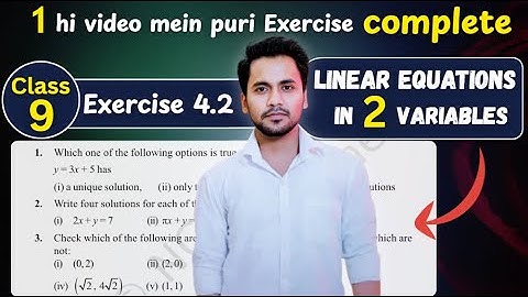 Class 9th Maths | Exercise 4.2 | Chapter 4 | Linear Equations in Two Variables | New NCERT Solution