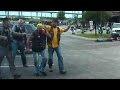 Dashcam footage captures biker gang brawl - YouTube