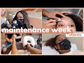 maintenance week vlog | maintaining my hair color, face waxing, brazilian + nails