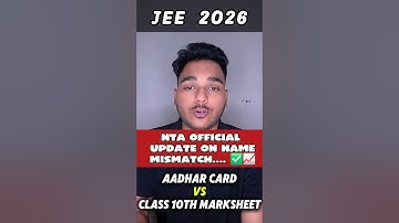 NTA OFFICIAL UPDATE REPLY✅️ Name & DOB MISMATCH ISSUE JEE MAINS 2026 REGISTRATION #jee2026 #jeemains