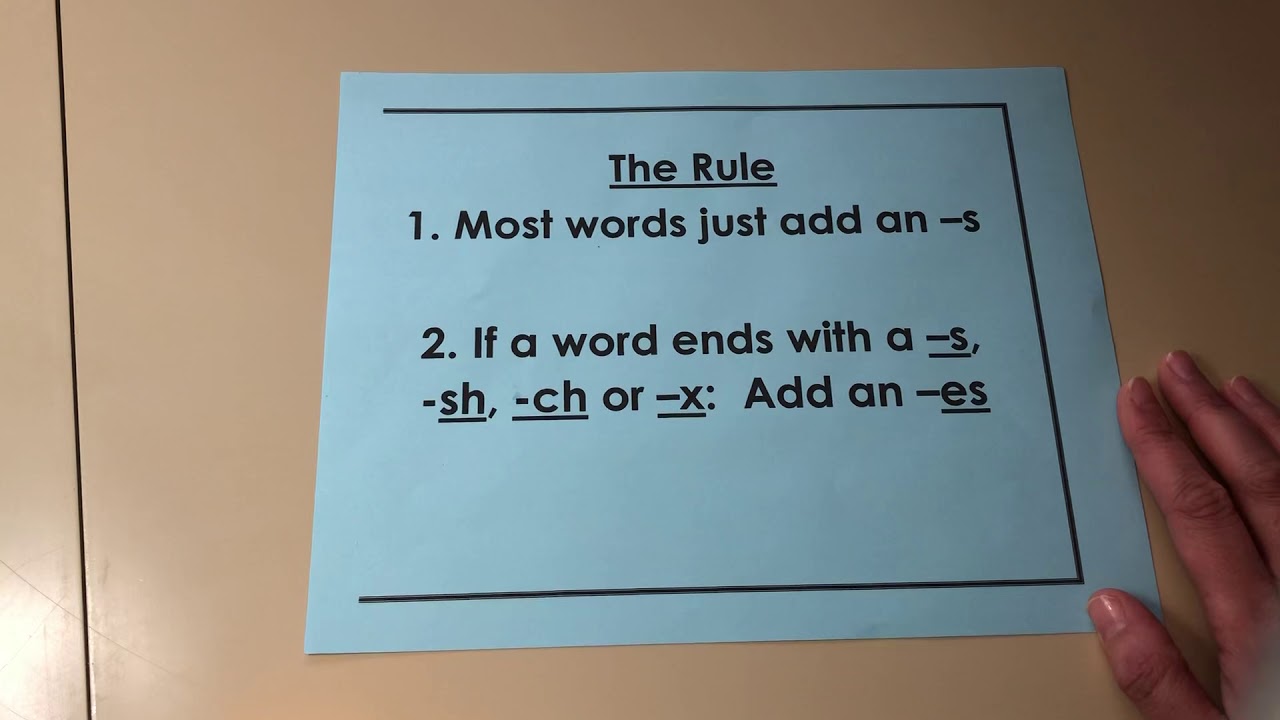 Word Work Lesson: adding -s or -es - YouTube