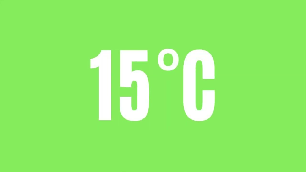 countup 0 to 50 Celsius (white speed 0.5s) green screen