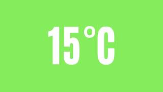 countup 0 to 50 Celsius (white speed 0.5s) green screen
