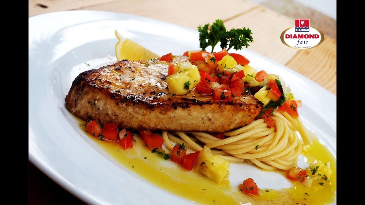 SWORDFISH with Pasta and Pineapple Salsa YouTube