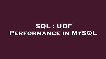 SQL : UDF Performance in MySQL