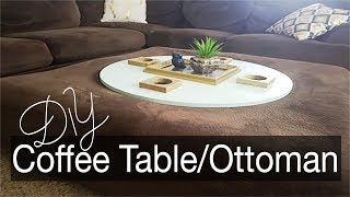 Home Decor DIY Ottoman/Coffee Table: Have an oversized ottoman and need a coffee table too? This is a great option. ** Please 