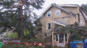 Tree falls on house in SE Portland