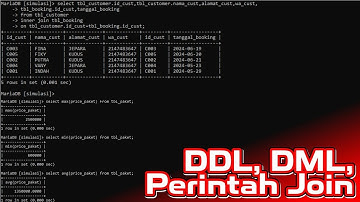 BASIS DATA || MERANCANG DATABASE DENGAN PERINTAH DDL,DML SERTA PERINTAH JOIN || XAMPP