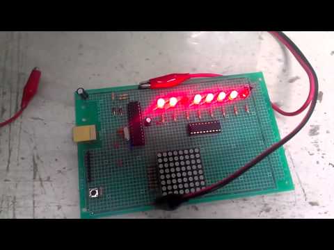 ATMEGA8晶片-LED二進位上數