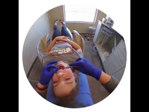 Emerson at her adjustment and rocking her Rallis Orthodontics t shirt   #RALLISBRACES#PERFECTINGNESM