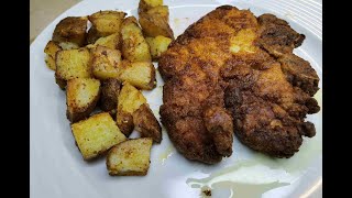 EASY MUSTARD FRIED PORK CHOPS.  #porkchops #porkchopsrecipes