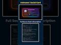 Animated Glassmorphism Social Profile Card ✨ HTML CSS JavaScript #shorts
