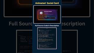 Animated Glassmorphism Social Profile Card ✨ HTML CSS JavaScript #shorts